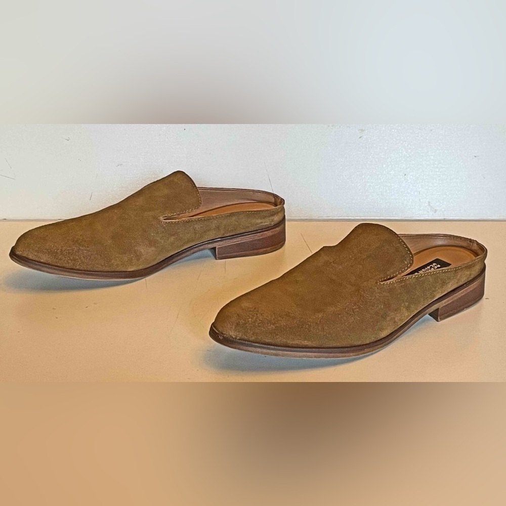 Design Lab Lord & Taylor’s Ellie Tan Leather Suede Slip On Loafers Size 6.5